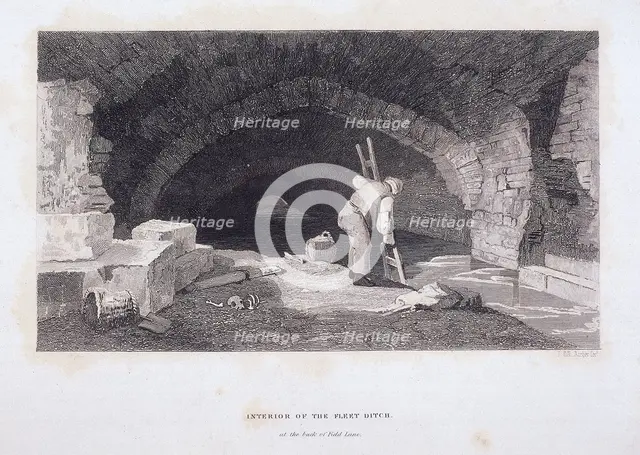 Fleet River, London, 1851. Artist: John Wykeham Archer