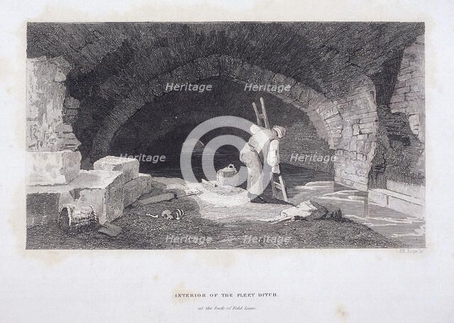 Fleet River, London, 1851. Artist: John Wykeham Archer