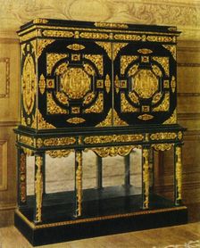Flemish Cabinet of Ebony with Gilt Mounts 1938. Creator: Unknown