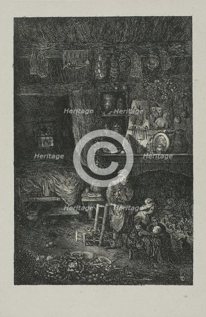 Flemish Interior, 1856. Creator: Rodolphe Bresdin.