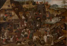 Flemish proverbs, 1607. Creator: Brueghel, Pieter, the Younger (1564-1638)
