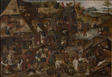 Flemish proverbs, 1607. Creator: Brueghel, Pieter, the Younger (1564-1638)
