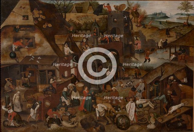 Flemish proverbs, 1607. Creator: Brueghel, Pieter, the Younger (1564-1638).