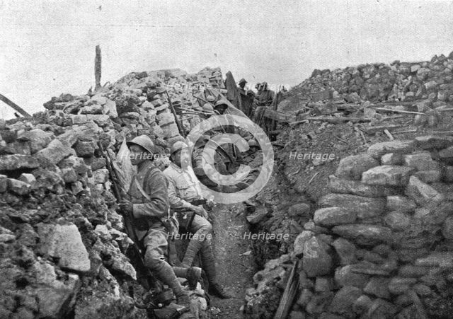'Fleury-devant-Douamont: La reprise du village; Les marsouins du regiment colonial du Maroc..., 1916 Creator: Unknown.