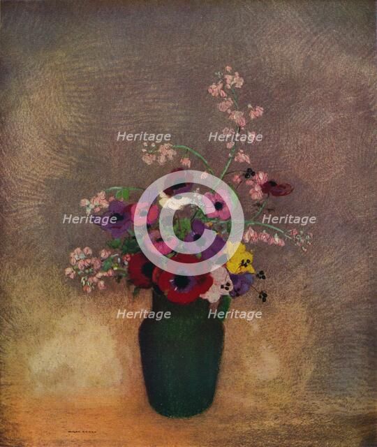'Fleurs Dans Un Vase Vert', c1910. Artist: Odilon Redon.