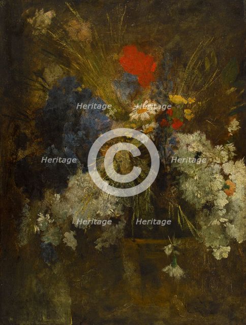 Fleurs des champs (Coquelicot, marguerite et bleuet), c.1874. Creator: Jean-Baptiste Carpeaux.
