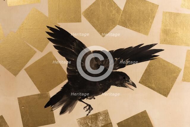 Flight of crows in a snow storm. Creator: Mochizuki Gyokusen.