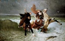 Flight of King Gradlon, c1884. Creator: Luminais, Évariste Vital (1822-1896)