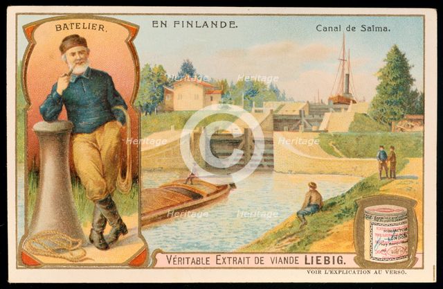 Flight of locks on the Saima Canal, Finland, c1900. Artist: Unknown