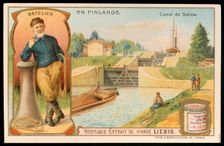 Flight of locks on the Saima Canal, Finland, c1900