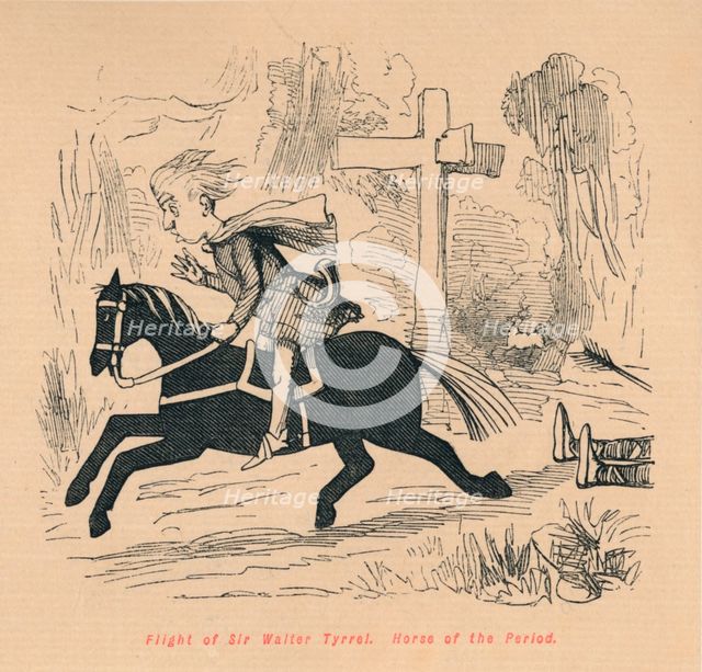 'Flight of Sir Walter Tyrrel. Horse of the Period', c1860, (c1860). Artist: John Leech.