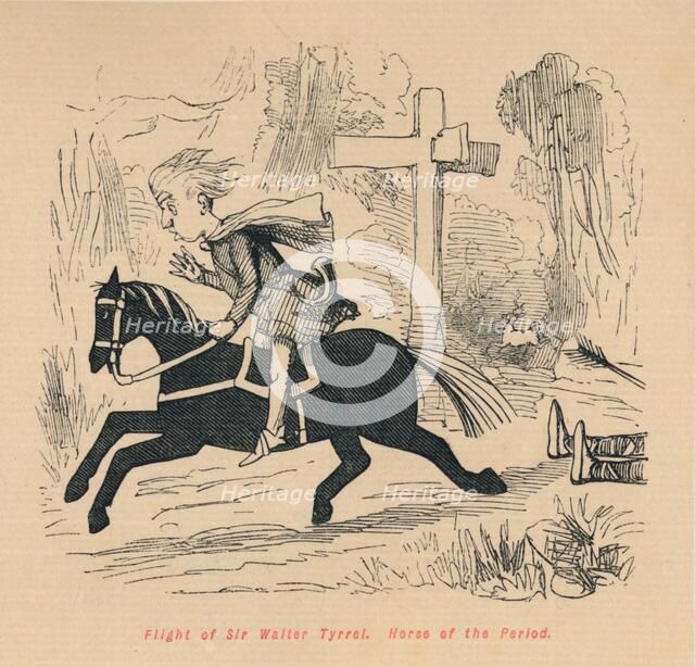 'Flight of Sir Walter Tyrrel. Horse of the Period', c1860, (c1860). Artist: John Leech.