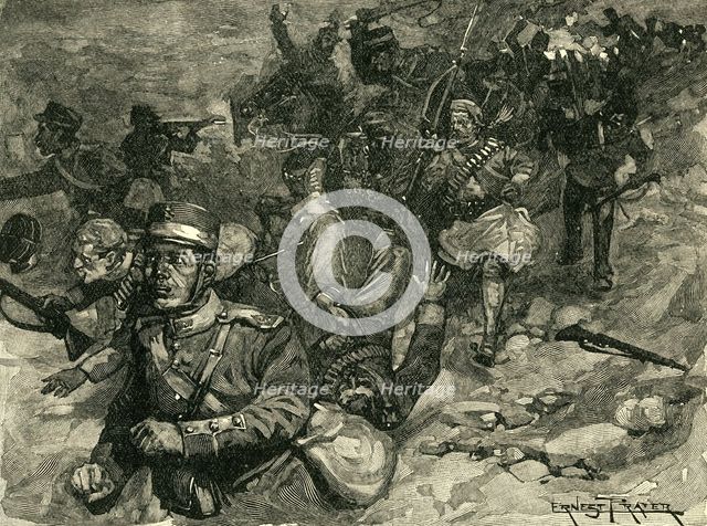 'Flight of the Greeks from Larissa', c1900. Creator: Ernest Prater.
