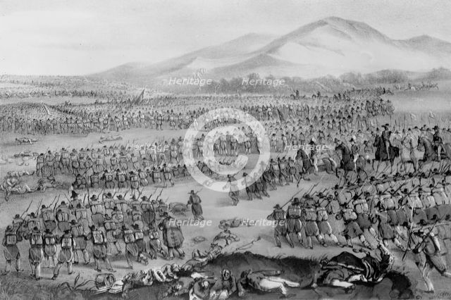 Flight of The Mexican Army at The Battle of Buena Vista, Feb. 23, 1847. Creator: Unknown.