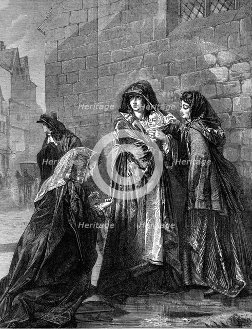 "Flight of the Queen of James II.", by Alexander Johnston, in the Crystal Palace Art-Gallery, 1872. Creator: Unknown.
