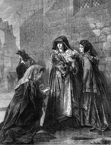 "Flight of the Queen of James II.", by Alexander Johnston, in the Crystal Palace Art-Gallery, 1872. Creator: Unknown