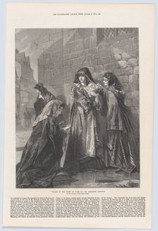 Flight of the Queen of James II, from "Illustrated London News", August 3, 1872. Creator: Richard Principal Leitch