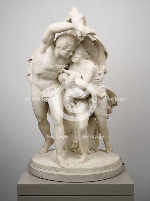 Flight from Pompeii, 1873. Creator: Giovanni Maria Benzoni.