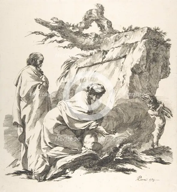 Flight Into Egypt, 1759. Creator: Jean-Baptiste-Marie Pierre.