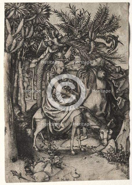 Flight into Egypt. Creator: Martin Schongauer (German, c.1450-1491).