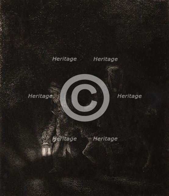 Flight into Egypt: A Night Piece, 1651. Creator: Rembrandt Harmensz van Rijn.