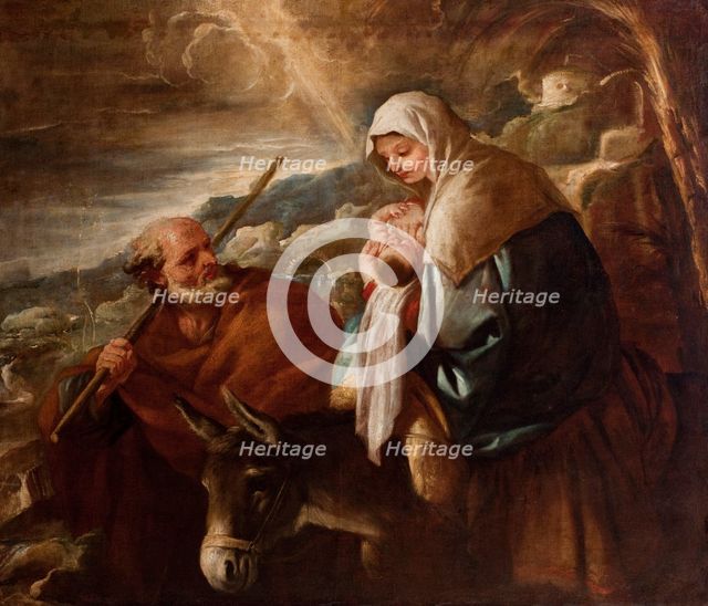Flight into Egypt, between 1690 -1705. Creator: Luca Giordano.