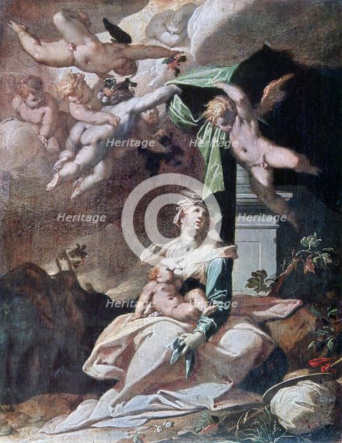 'Flight into Egypt', c1566-1611.  Artist: Bartholomeus Spranger