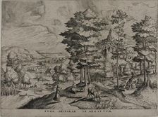 Flight into Egypt, from The Large Landscapes, 1555/56. Creator: Johannes van Doetecum I