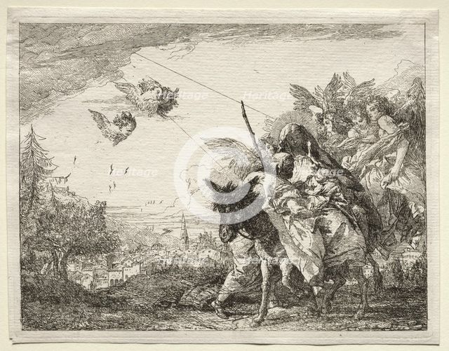 Flight into Egypt: Joseph Pausing to Gaze at the Infant Christ. Creator: Giovanni Domenico Tiepolo (Italian, 1727-1804).
