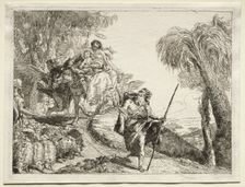 Flight into Egypt: The Holy Family and the Flock of Sheep. Creator: Giovanni Domenico Tiepolo (Italian, 1727-1804)