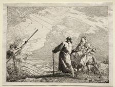 Flight into Egypt: The Holy Family Arriving at the Bank of the River. Creator: Giovanni Domenico Tiepolo (Italian, 1727-1804)