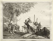 Flight into Egypt: The Holy Family, Disembarking. Creator: Giovanni Domenico Tiepolo (Italian, 1727-1804)