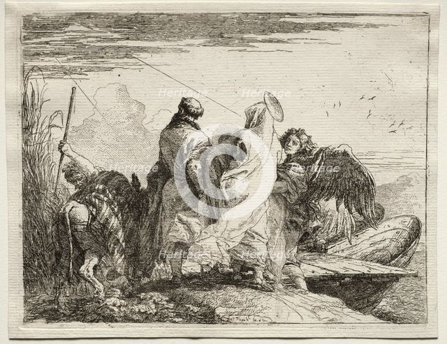 Flight into Egypt: The Holy Family Leaving the Shore. Creator: Giovanni Domenico Tiepolo (Italian, 1727-1804).