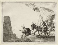 Flight into Egypt: The Holy Family Passing near a Pyramid. Creator: Giovanni Domenico Tiepolo (Italian, 1727-1804)