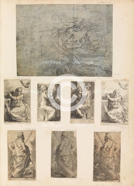 Flight into Egypt?, Virgin and Child, the Annunciation, a saint, n.d.  Creator: Andrea Schiavone.