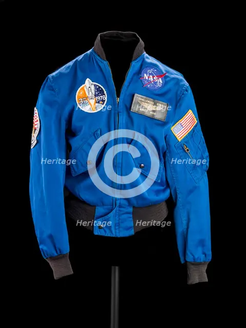 Flight jacket belonging to Sally K. Ride, ca. 1983. Creator: Qual-Craft.
