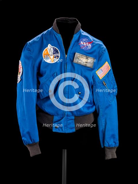 Flight jacket belonging to Sally K. Ride, ca. 1983. Creator: Qual-Craft.