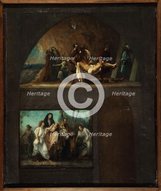 Flight to Egypt and the Entombment, c1859. Creator: Jean Gigoux.