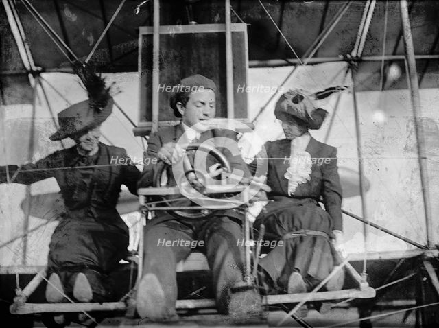 Flights And Tests of Rex Smith Plane Flown By Anthony Jannus; in plane with Miss Laura Merriam, 1912 Creator: Harris & Ewing.