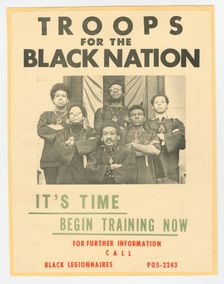 Flier for the Troops for the Black Nation, ca. 1970. Creator: Unknown
