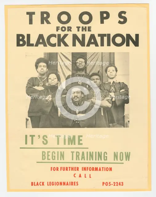 Flier for the Troops for the Black Nation, ca. 1970. Creator: Unknown.
