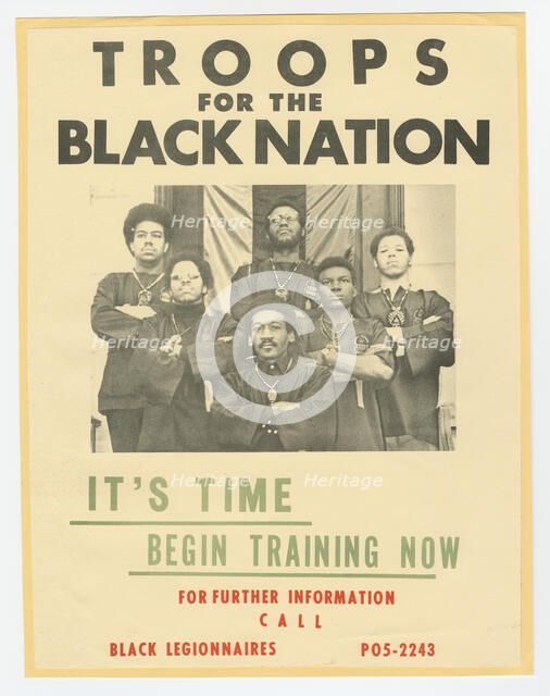Flier for the Troops for the Black Nation, ca. 1970. Creator: Unknown.