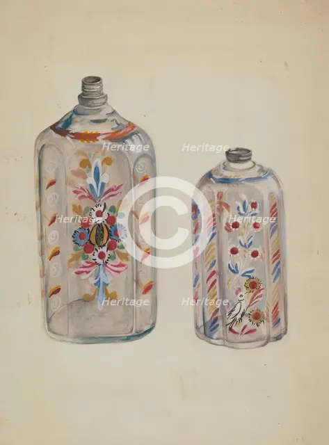 Flint Glass Bottles, c. 1936. Creator: Ella Josephine Sterling.