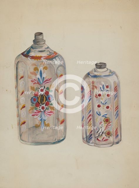 Flint Glass Bottles, c. 1936. Creator: Ella Josephine Sterling.