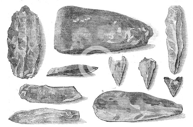 Flint implements found in Ireland, 1865. Creator: Unknown.