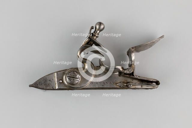 Flintlock of a Gun, Europe, 1740. Creator: William Turvey.
