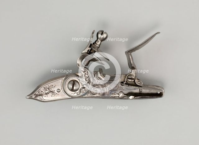 Flintlock of a Gun, Europe, late 19th century. Creator: Unknown.