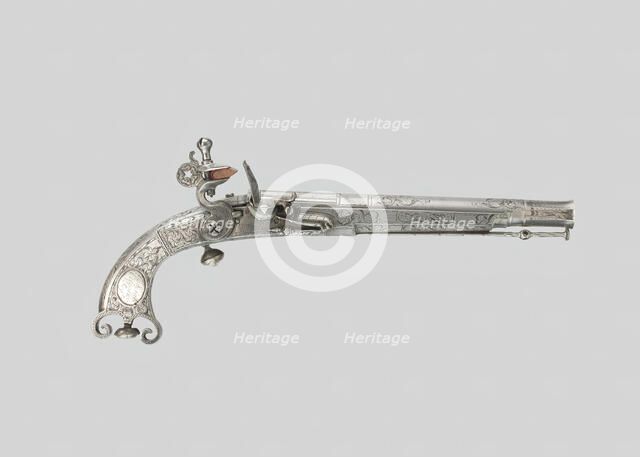 Flintlock Belt Pistol, Scotland, c. 1735. Creator: Thomas Caddell.