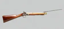 Flintlock Blunderbuss with Spring-Bayonet, England, 1820. Creator: Unknown