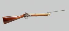 Flintlock Blunderbuss with Spring-Bayonet, England, 1820. Creator: Unknown